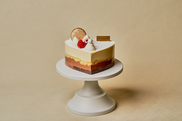 Vanilla Chocolate Heart Mousse Cake
